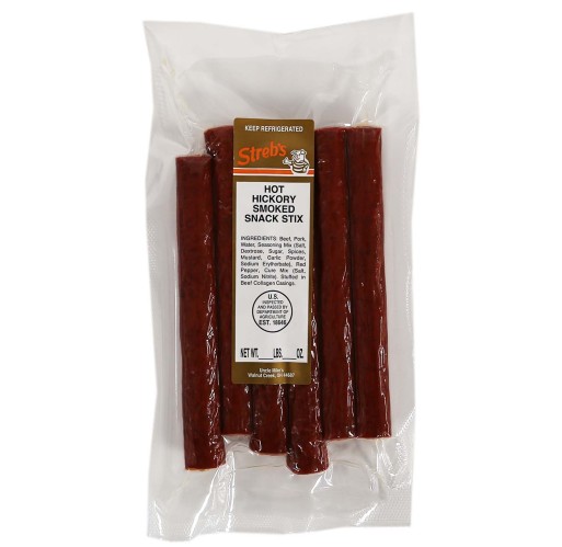 Snack Sticks - Hickory Smoked Hot Streb's 8 oz