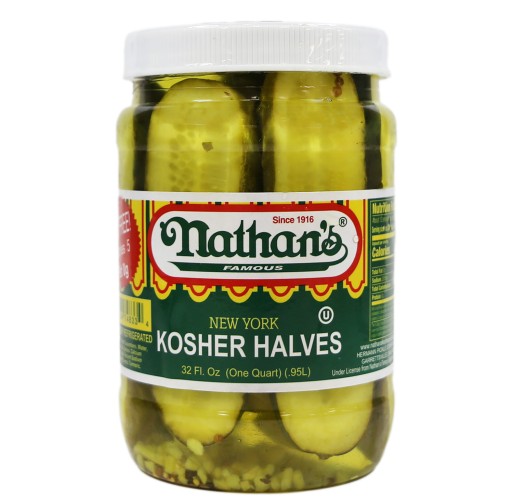 Pickles - Dill Kosher Halves Nathan's 32 oz