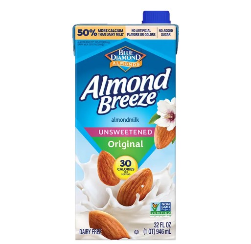 Almond Milk - Original Unsweetened Almond Breeze Shelf Stable