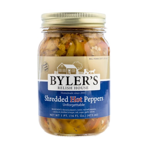 Peppers - Shredded Hot Byler's Pints