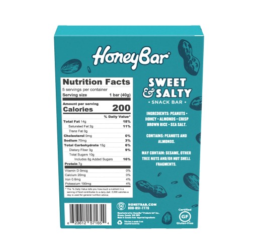 Honey Bar - Sweet & Salty Gluten Free
