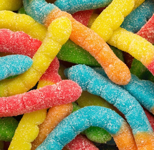 Gummy - Sour Neon Worms Albanese