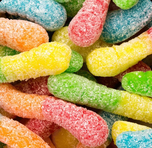 Gummy - Mini Sour Neon Worms Albanese