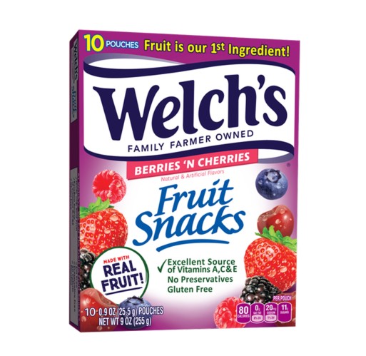 Gummy - Welch's Fruit Snacks Berries & Cherries 9 oz