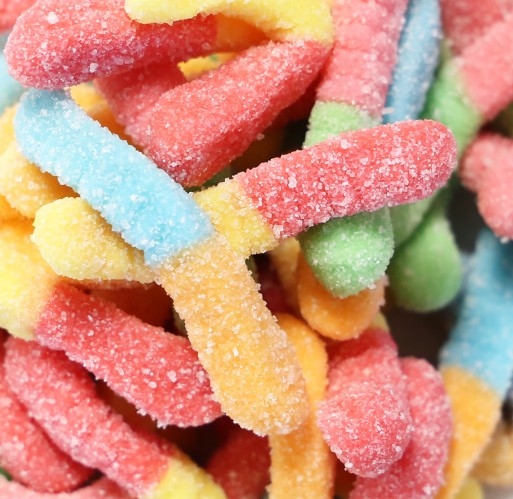 Gummy - Sour Neon Worms Sunrise
