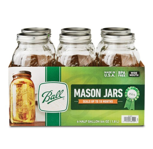Jars - Wide Mouth 64 oz (Half Gal) Ball