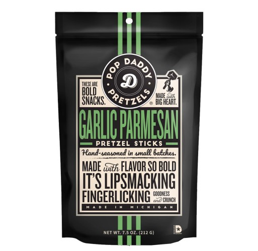 Pretzels - Garlic Parmesan 7.5 oz Pop Daddy