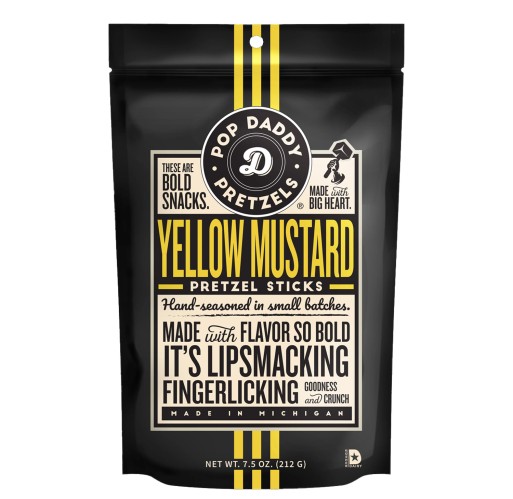 Pretzels - Yellow Mustard 7.5 oz Pop Daddy
