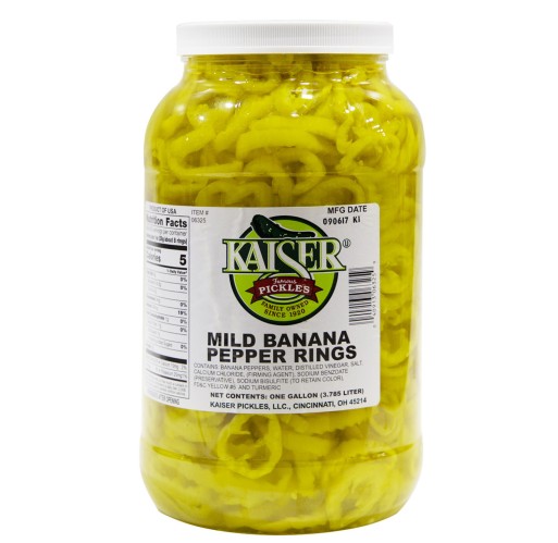 Banana Peppers - Rings Mild Kaiser 4/1 Gallon