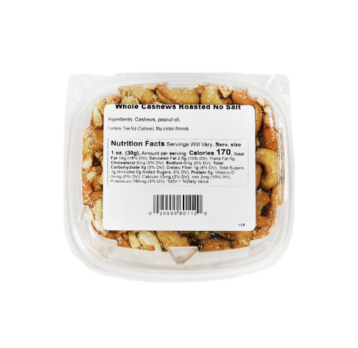 Tub - Cashews Whole Roasted & No Salt