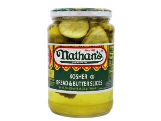 Pickles - Bread & Butter Kosher Chips Nathan's 24 oz