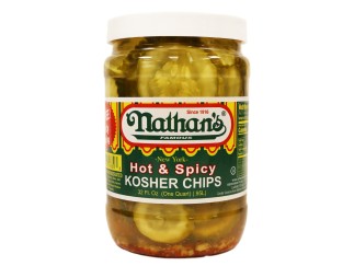 Pickles - Hot & Spicy Chips Kosher Nathan's 32 oz