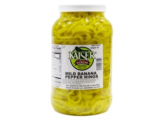 Banana Peppers - Rings Mild Kaiser 4/1 Gallon
